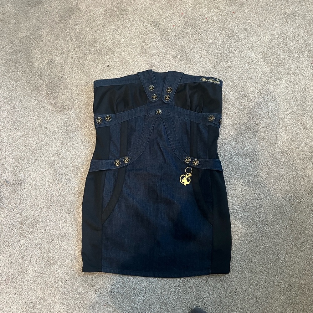 Apple Bottoms Y2K Denim Strapless Corset Dress | Juniors 13/14 (Women’s M/L)